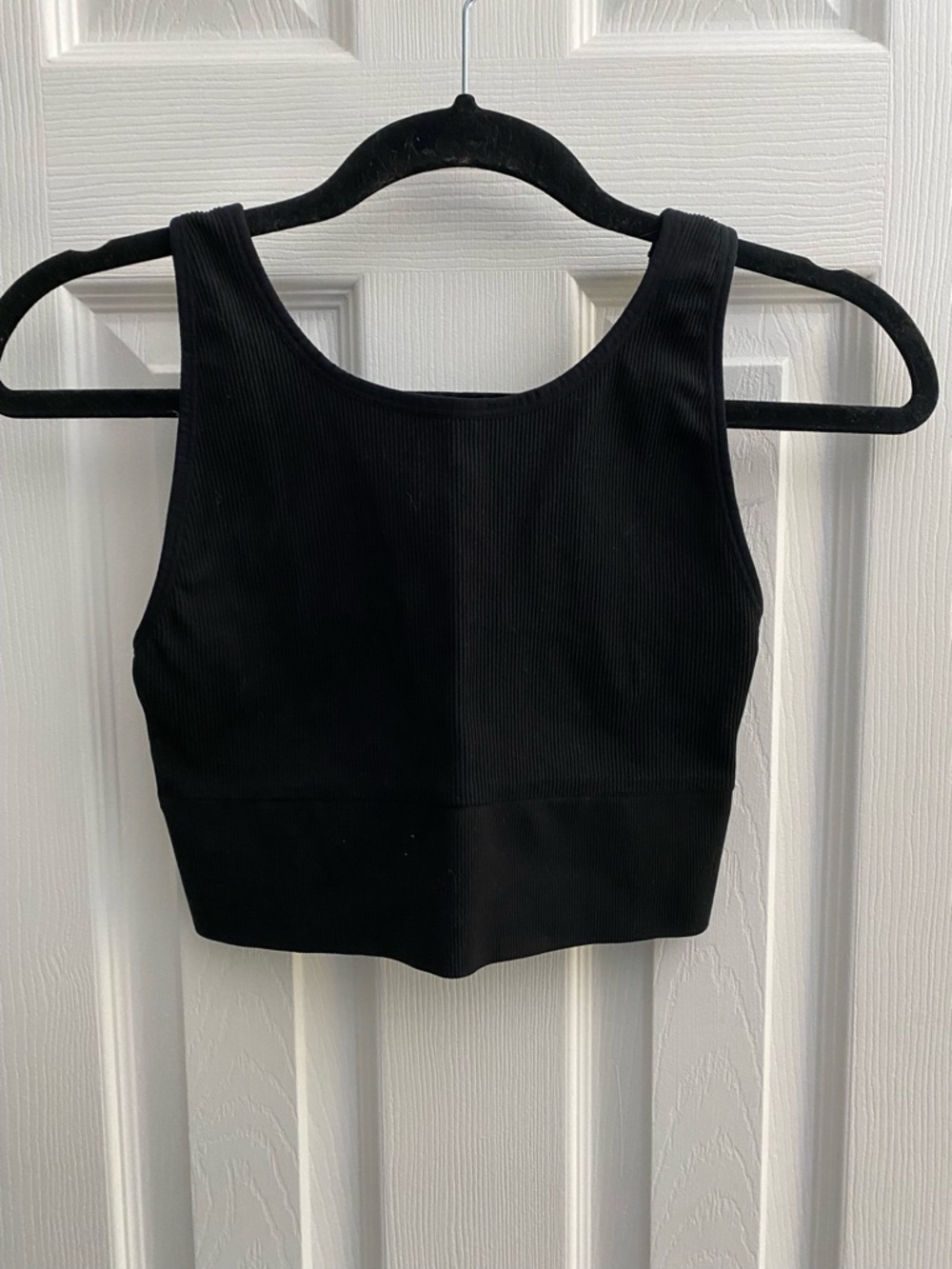 Victoria’s Secret Sport Ribbed Crop Tank Top, Black